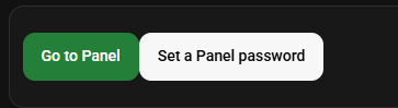 two buttons that says to set a panel password or to go to the panel