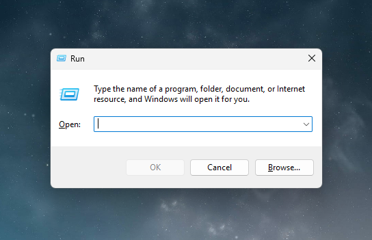 a run window that can be typed in