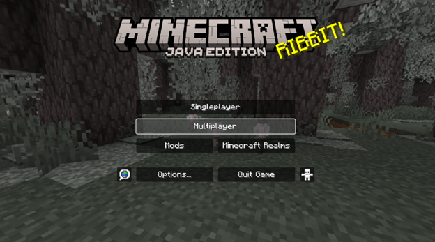 minecraft main page with multiplayer selected