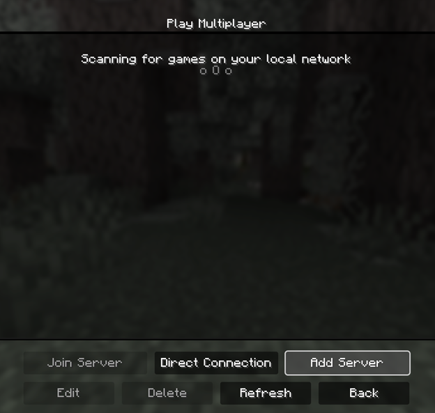 the multiplayer tab of minecraft with the add a server button selected