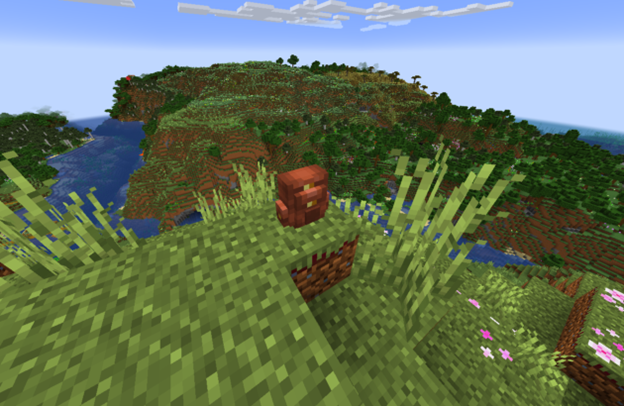 a minecraft custom added backpack placed on the ground