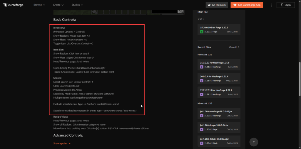 Curse Forge Plugin Description