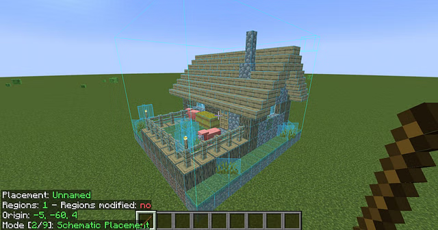 Blueprint of a house in Minecraft