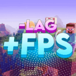 Header with Minecraft background and title about less lag and higher FPS