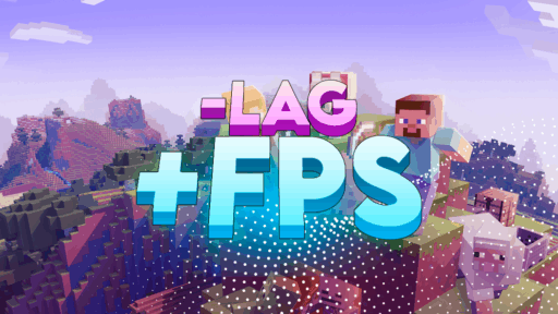 Header with Minecraft background and title about less lag and higher FPS