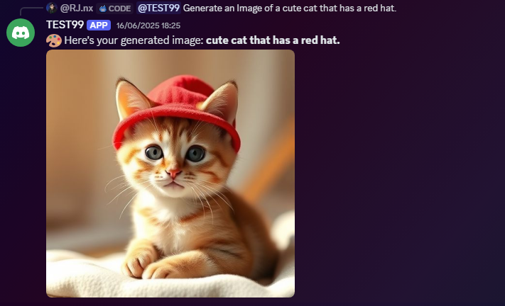 Screenshot of A Discord Chatbot Can Generate Images