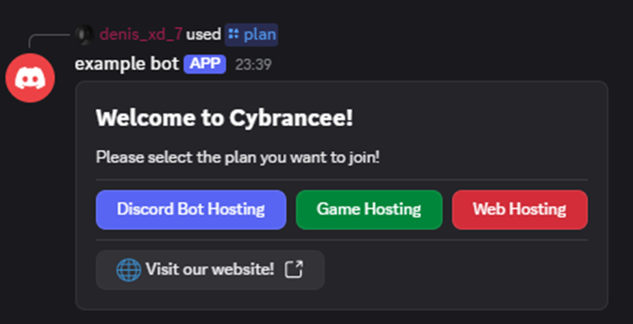a discord container with buttons , text and separators