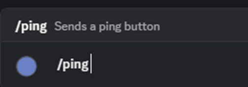 A discord slash command named ping