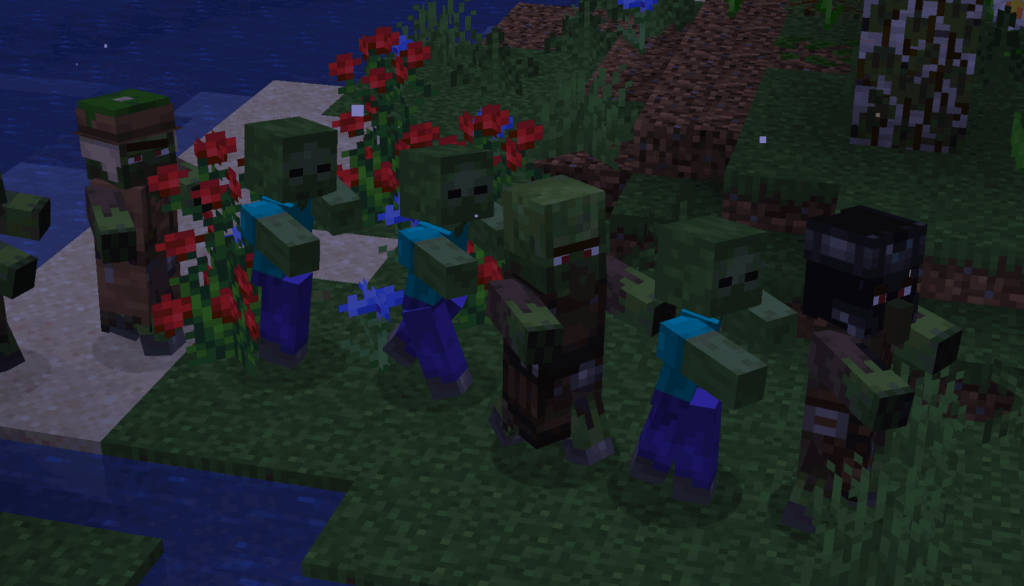 A line of zombies