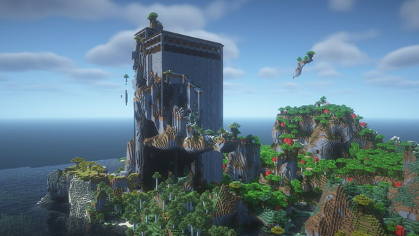a large mansion in minecraft