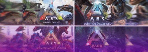 Images split with the different ARK game titles