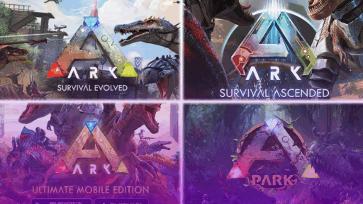 Images split with the different ARK game titles