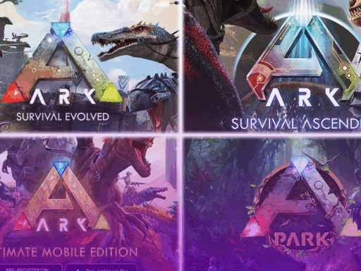 Images split with the different ARK game titles
