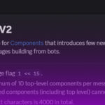 Discord components V2 banner with information