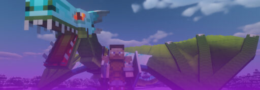 Dragon and Minecraft character banner
