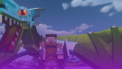 Dragon and Minecraft character banner