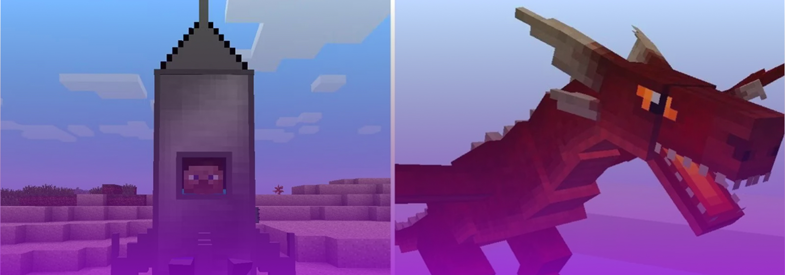 Minecraft banner spaceship and dragon