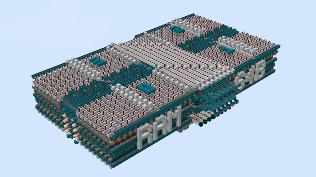 An Image of redstone RAM by u/KuropatwiQ on Reddit