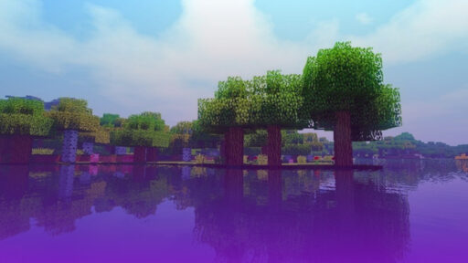 Minecraft tree with water banner