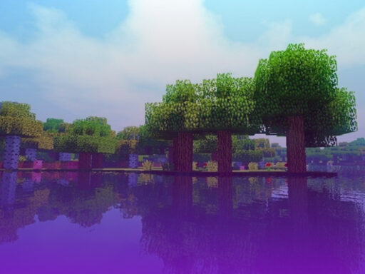 Minecraft tree with water banner