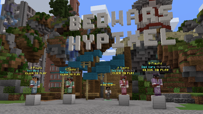 The first hypixel bedwars menu lobby