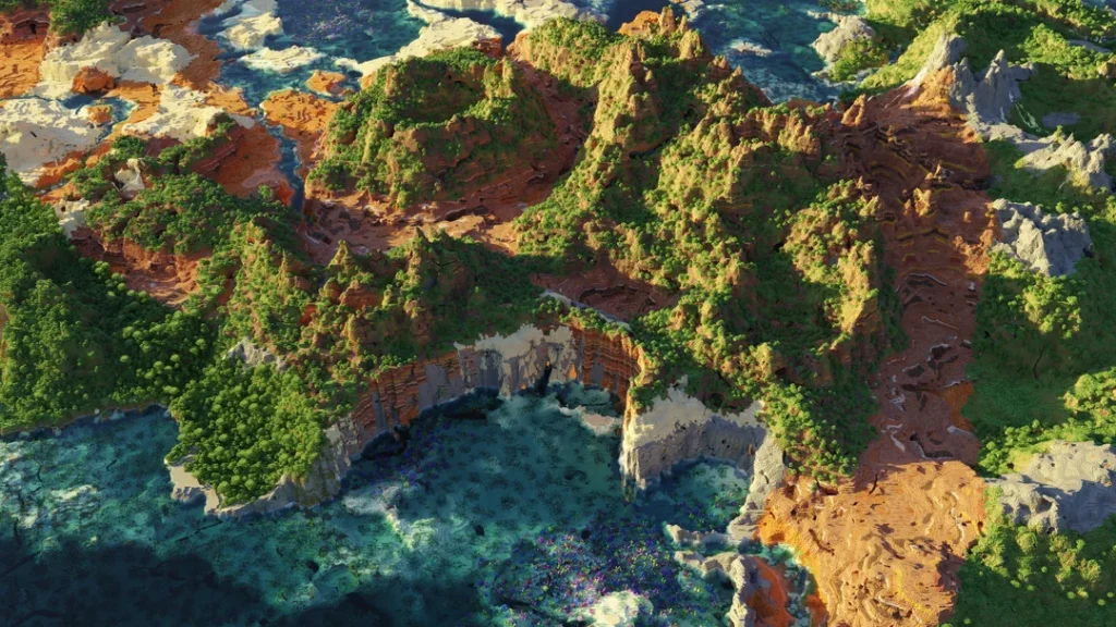 A render of a Minecraft Terrain by u/ninjo_99