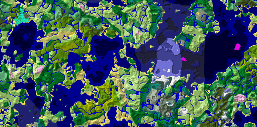 A map of a generated terrain post-1.18