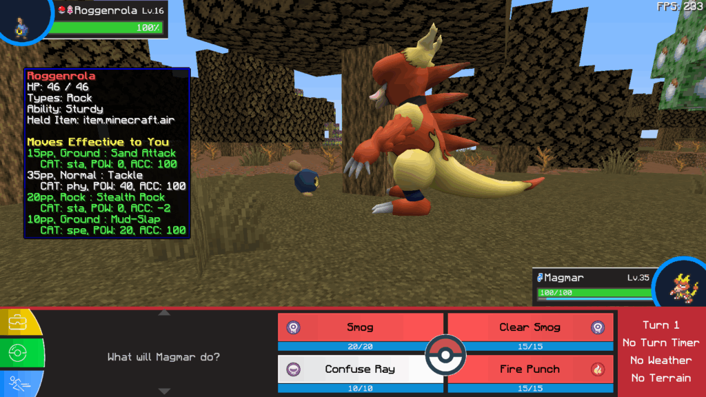 Pixelmon gameplay
