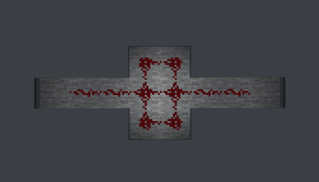 The redstone dust at the bottom