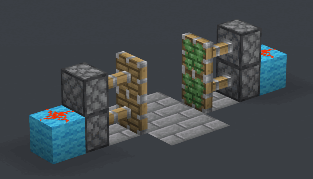 The pistons being placed.