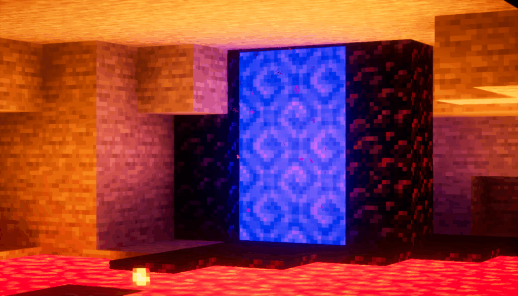 A Portal build in a lava pool