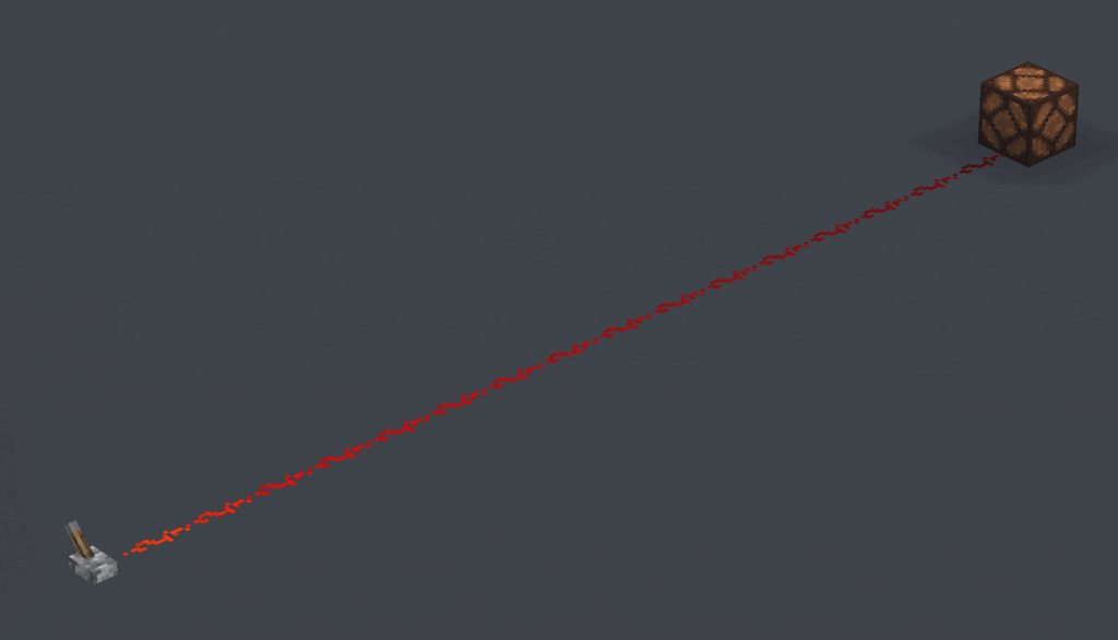 An image that shows a redstone signal decaying with distance.