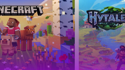 Banner with half Hytale and half Minecraft