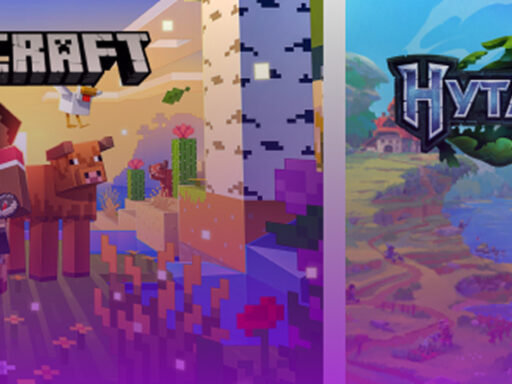 Banner with half Hytale and half Minecraft