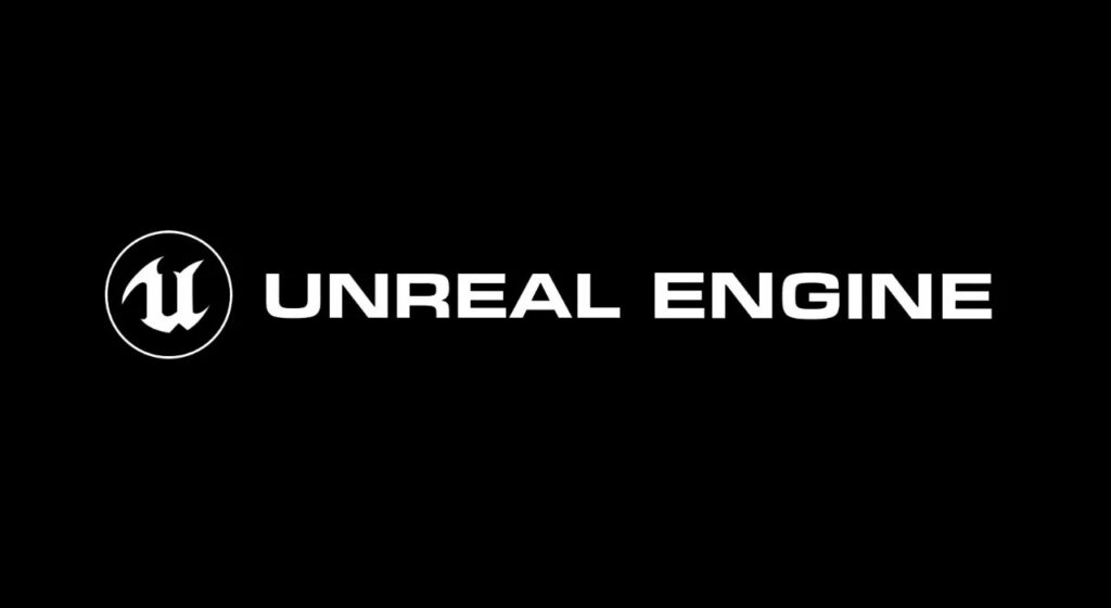 Unreal Engine logo on black background
