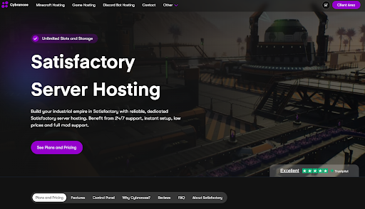 Cybrancee satisfacotry panel page for hosting providers