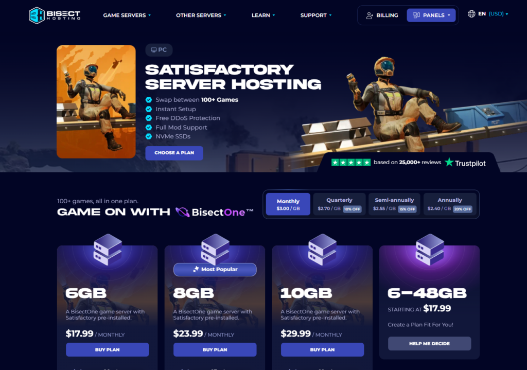 bisect page of satisfactory hosting 