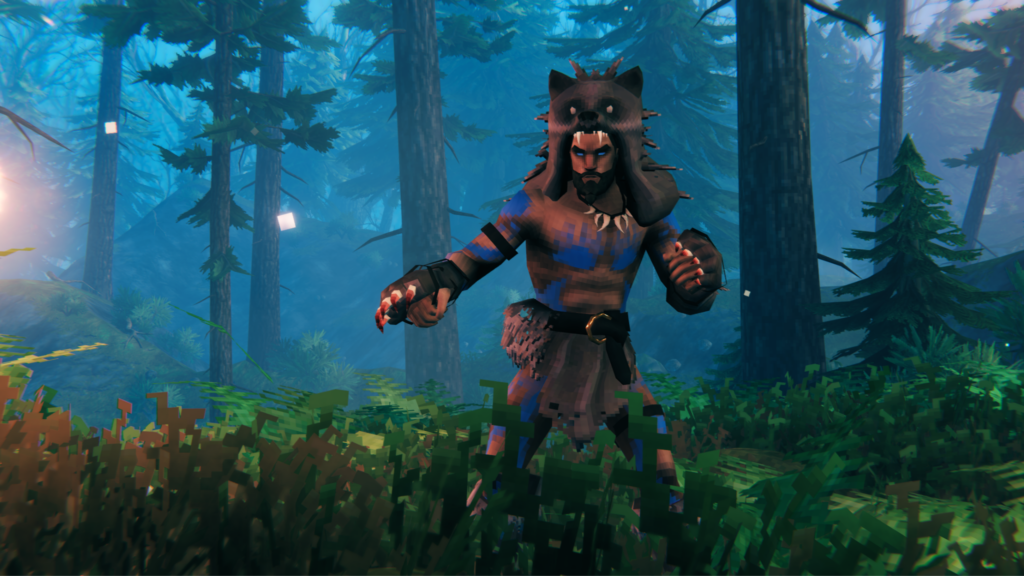 an image with a valheim character in a forest