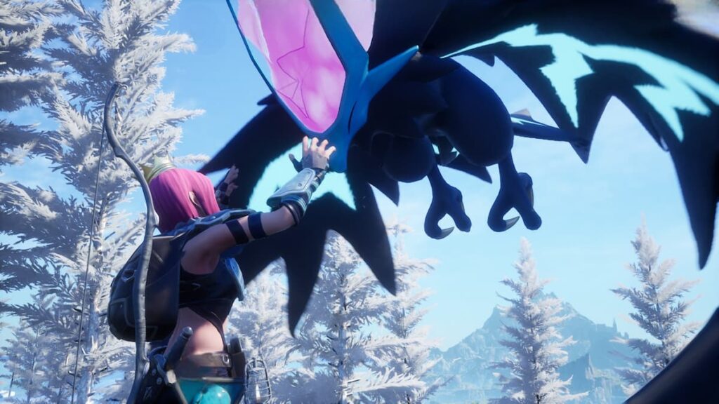 Helzephyr flying Pal interacting with player