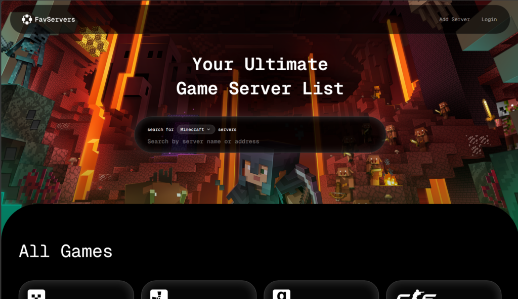 favservers homepage