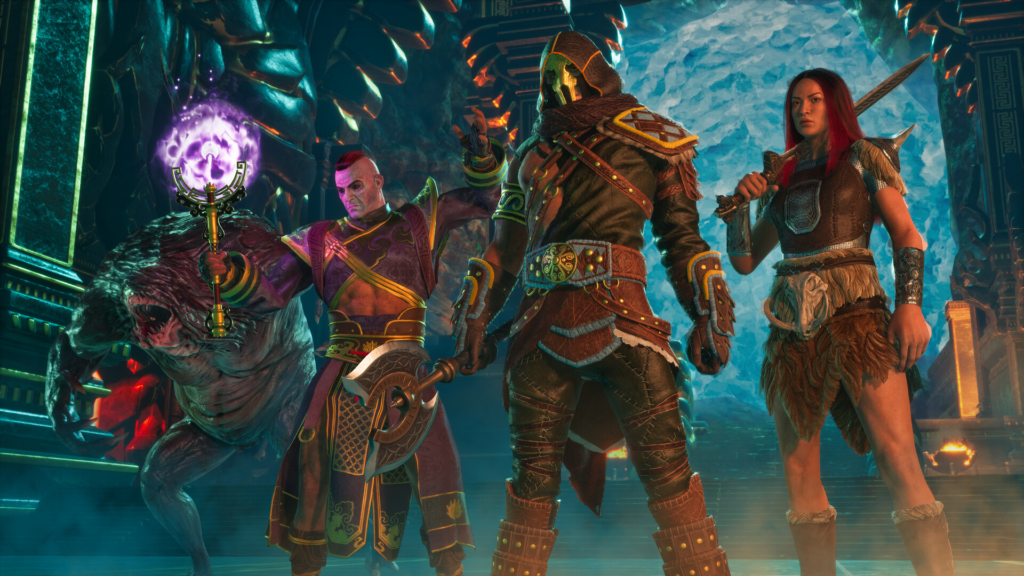 conan exiles characters standing next to each other 