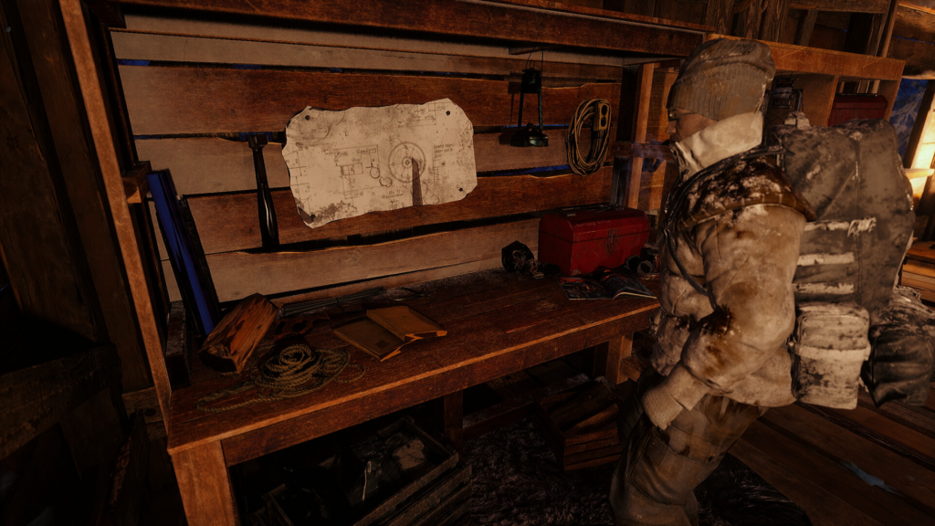 permafrost crafting table with a player crafting 