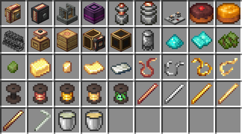 Showcase of items found in the All of Create modpack