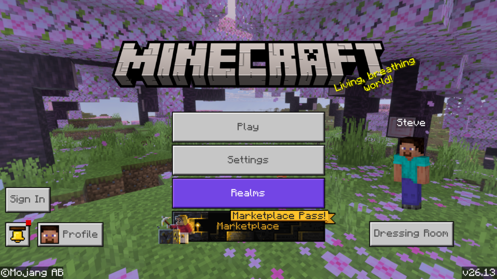 Minecraft Bedrock Edition Title Screen