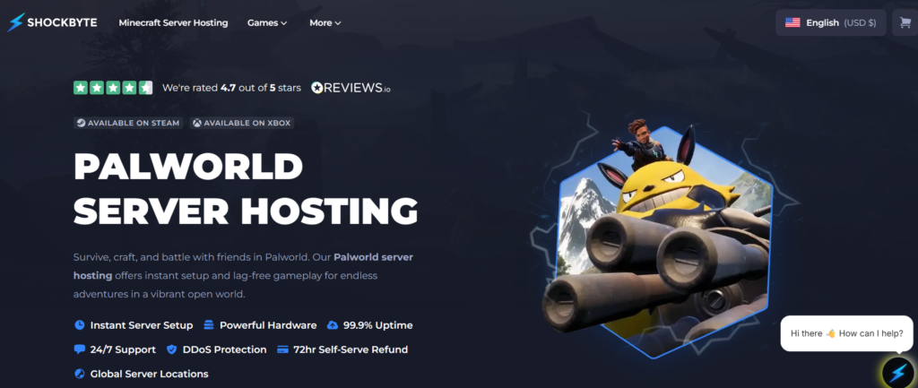 Shockbyte Palworld hosting page