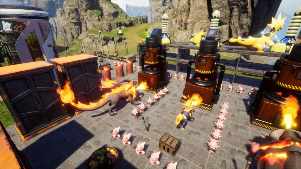 Palworld Fire Pals throwing fire