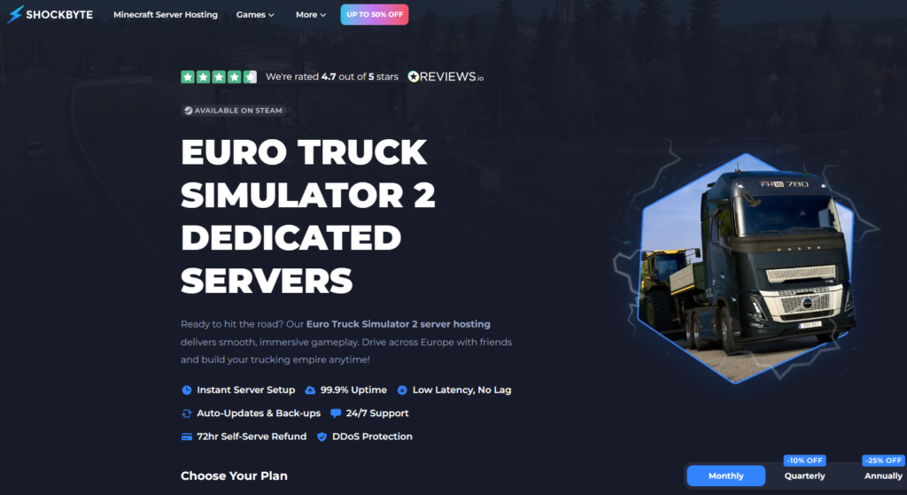 SHOCKBYTE Euro Truck Simulator 2 Hosting Page