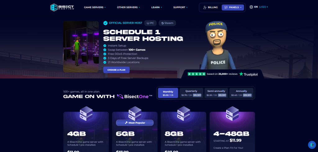 bisect schedule 1 hosting page