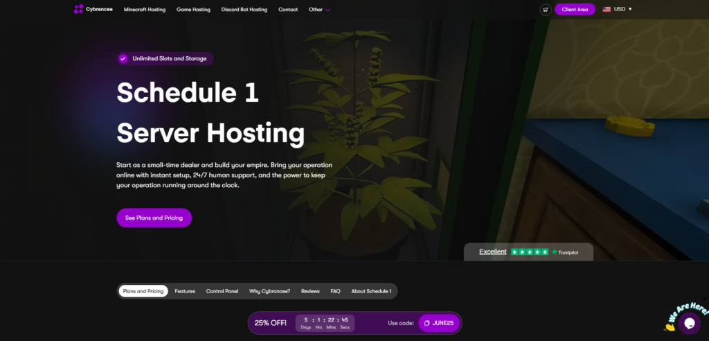 cybrancee schedule 1 hosting page
