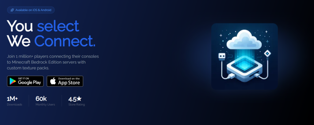 The BedrockConnect app homepage